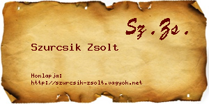 Szurcsik Zsolt névjegykártya
